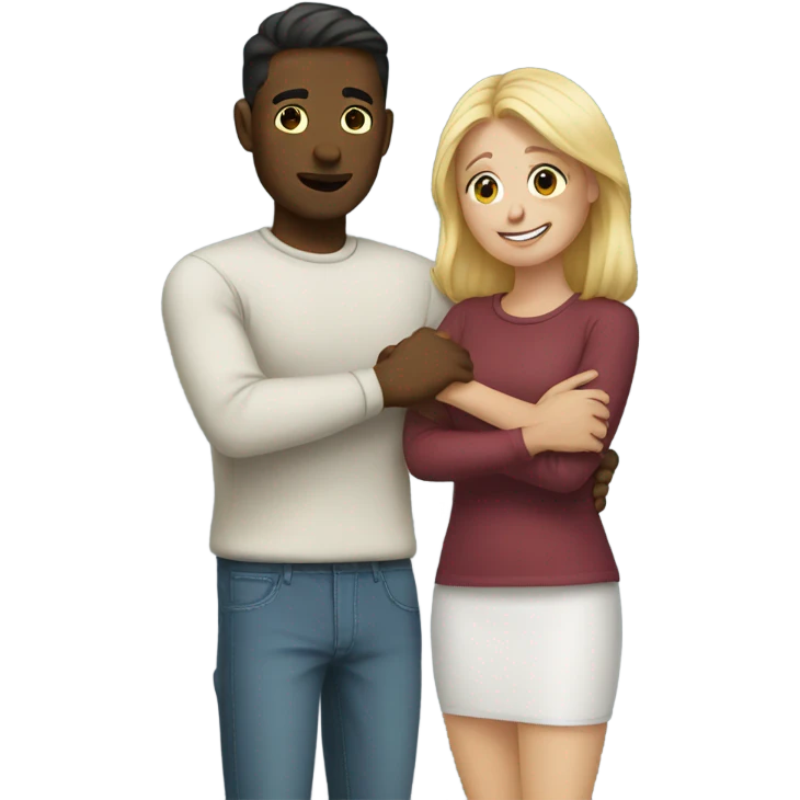 white couple hugging emoji