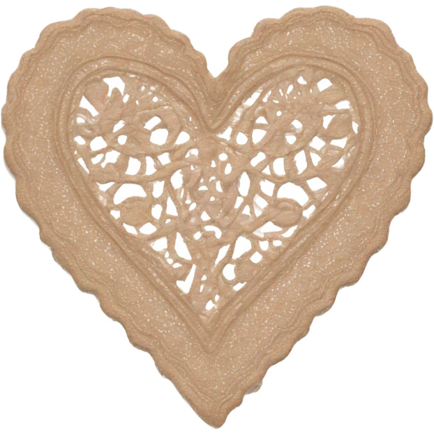 Pale brown lace heart emoji