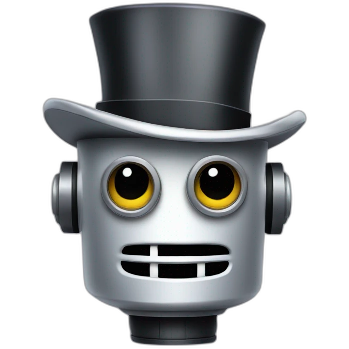 a robot with a top hat emoji