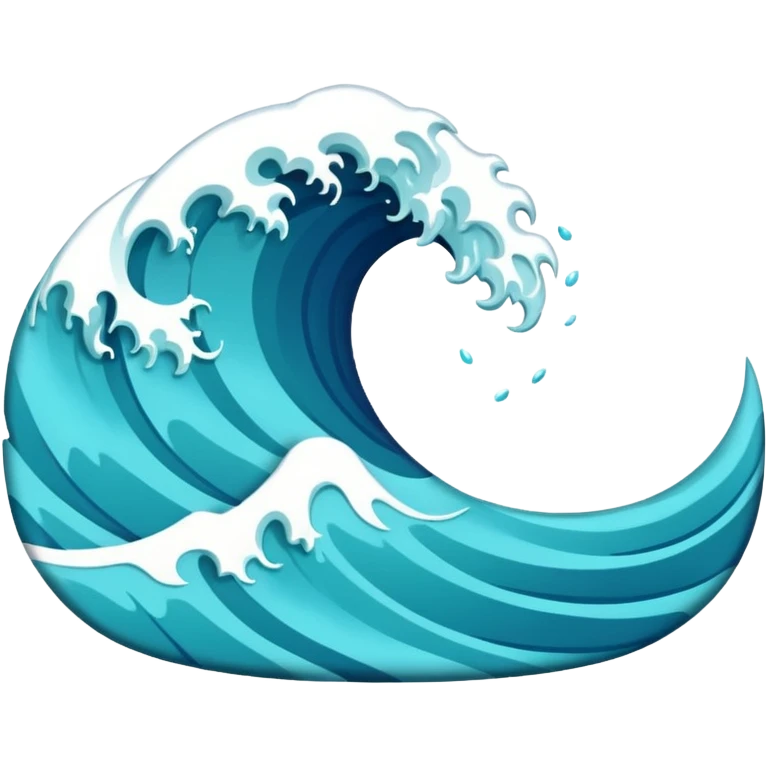 glitter blue wave emoji