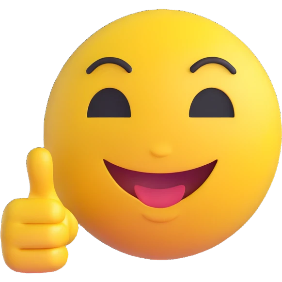 A classic yellow round emoji-style face pointing to itself, with a confident smile, symbolizing "me" or "I am the one". Bright colors, simple cartoon style, centered on a white background emoji