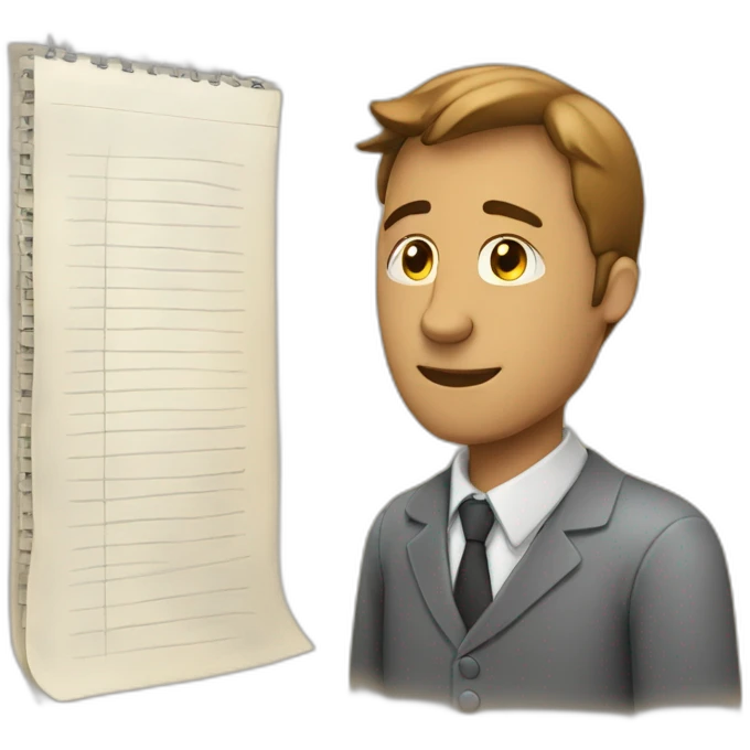 A man with a long to do list emoji