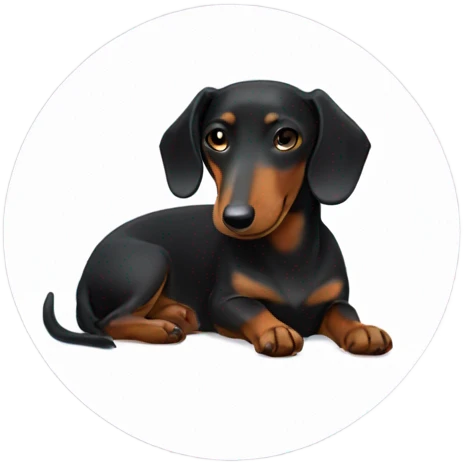 Black dachshund sleeping emoji