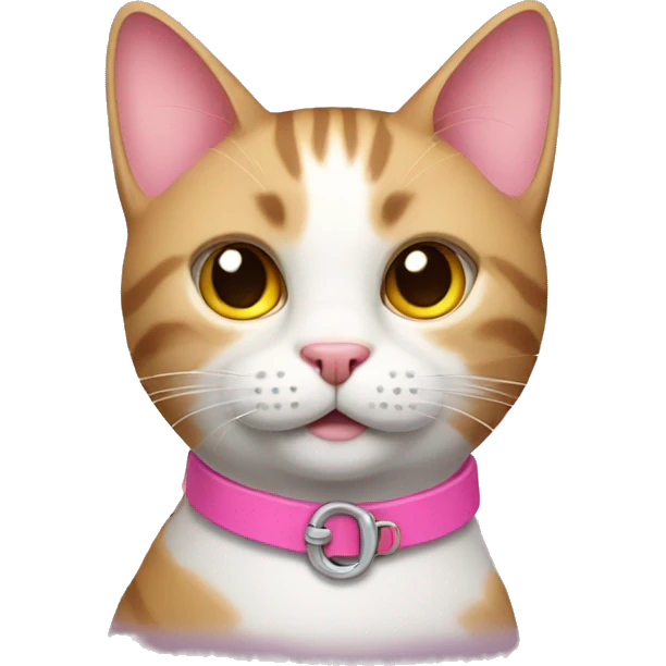 Cat with pink collar  emoji