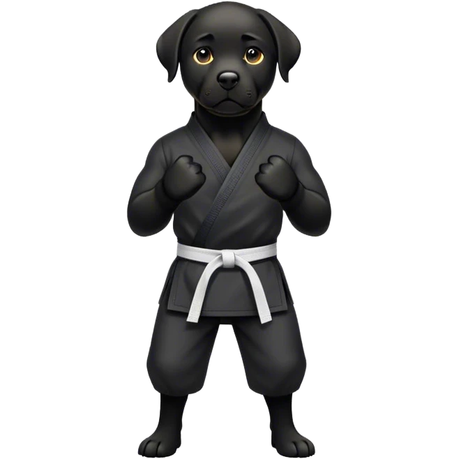 Karate black labrador emoji
