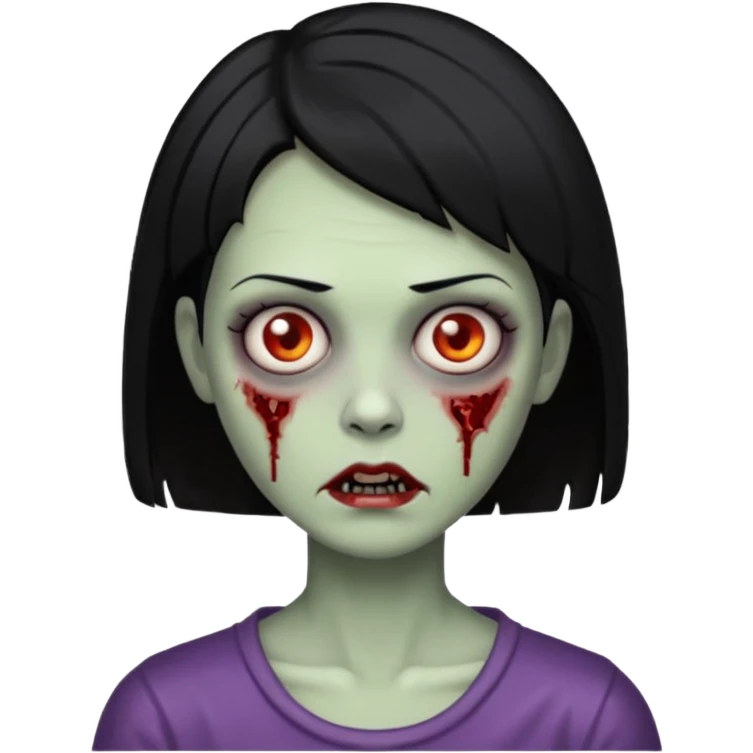 Zombie woman short black hair emoji