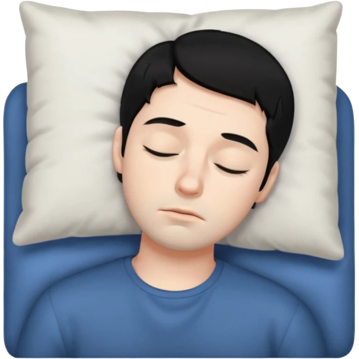 Sleepy man black hair emoji