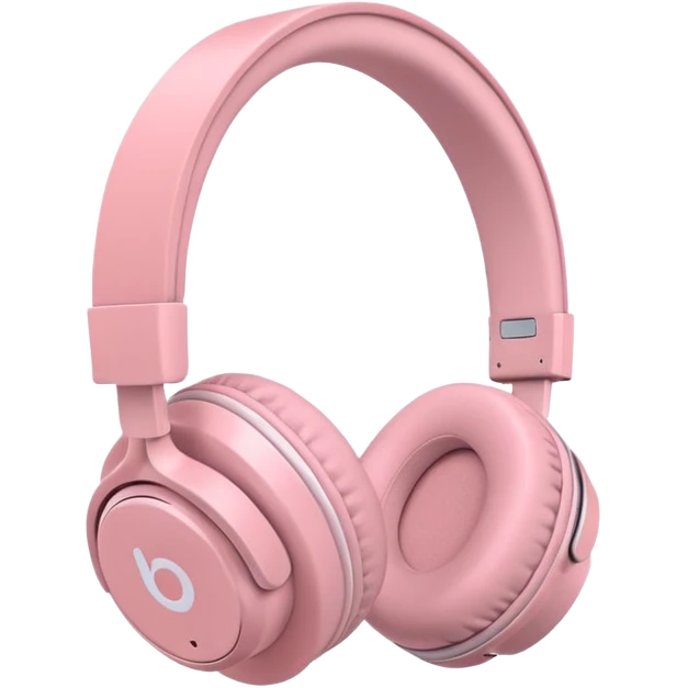 Casque bluetooth rose pastel emoji