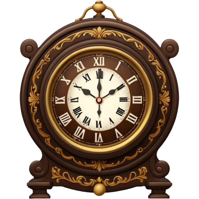 Dark brown old clock emoji