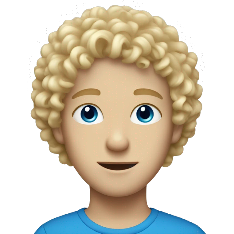blonde curly haired white boy with blue eyes  emoji