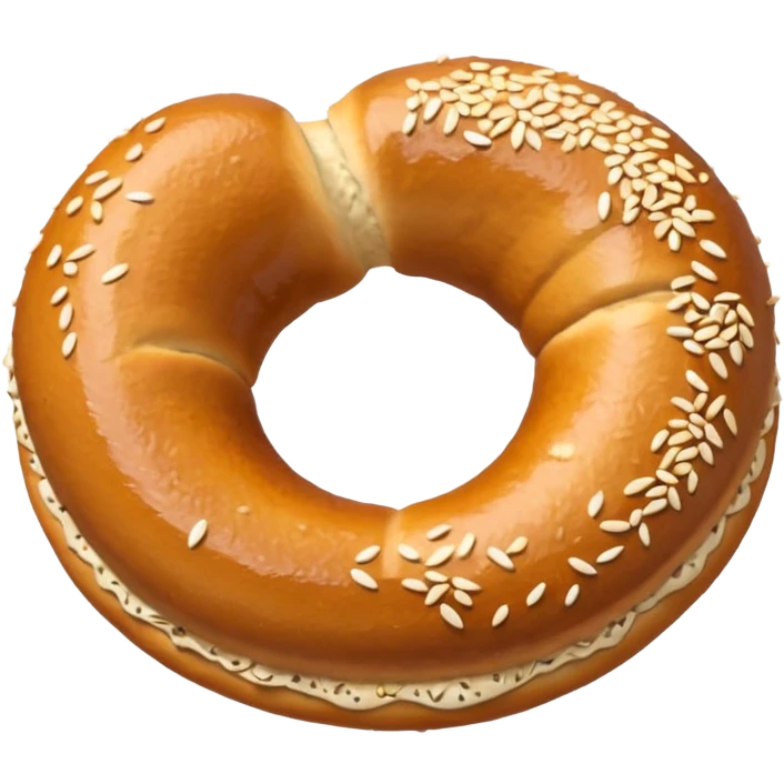 simit with extra sesame seeds, apple style emoji emoji