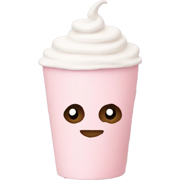 Light pink latte in bow emoji