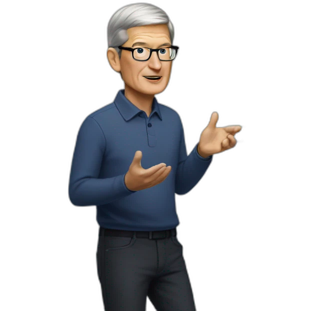 Tim Cook making presentation emoji