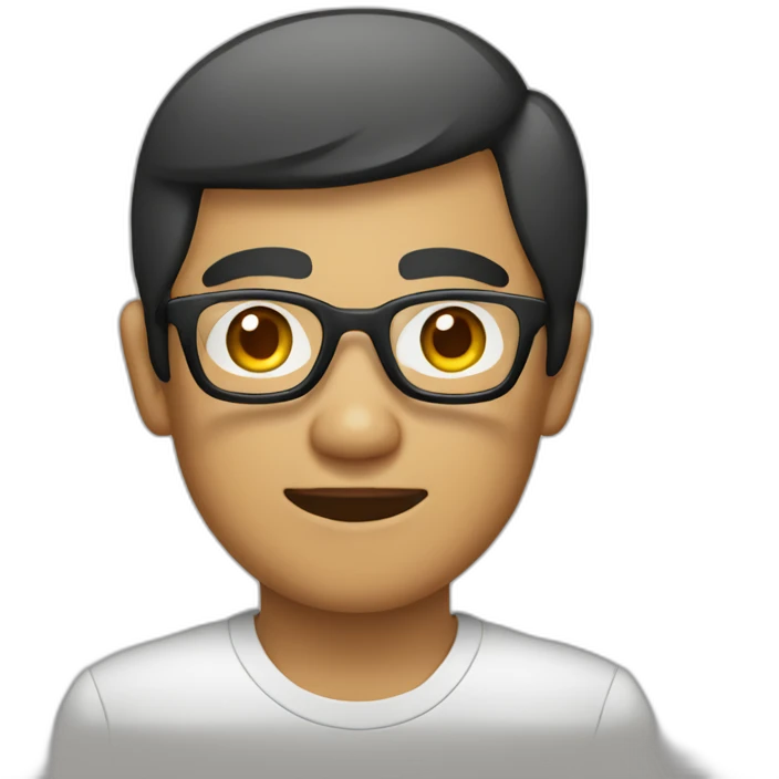 Javanese man with rounded face wear glasses emoji