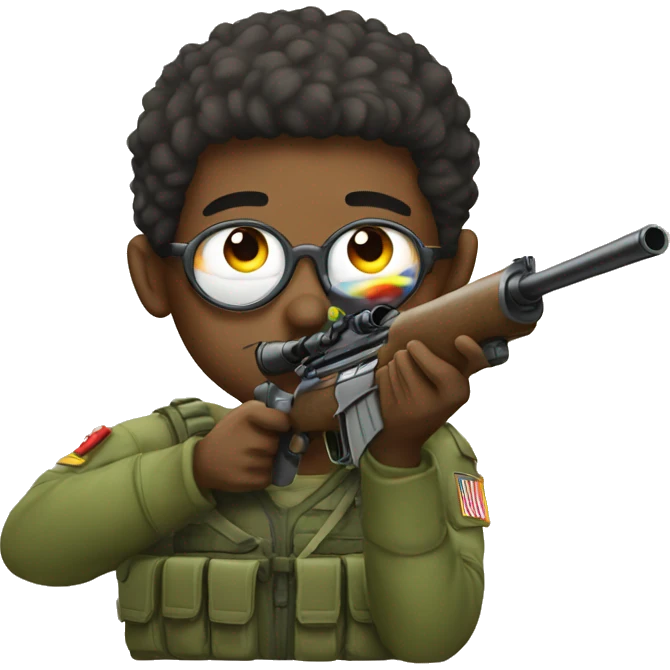 Sniper with rainbow emoji