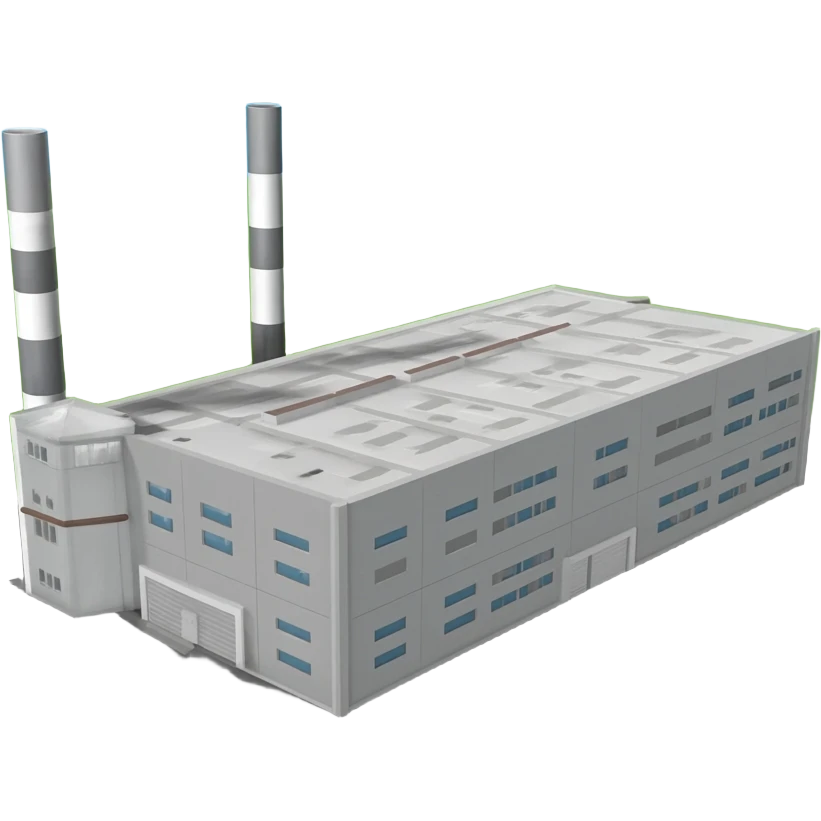 a military industrial building from an overhead view in a foreign country in the style of dark realism emoji