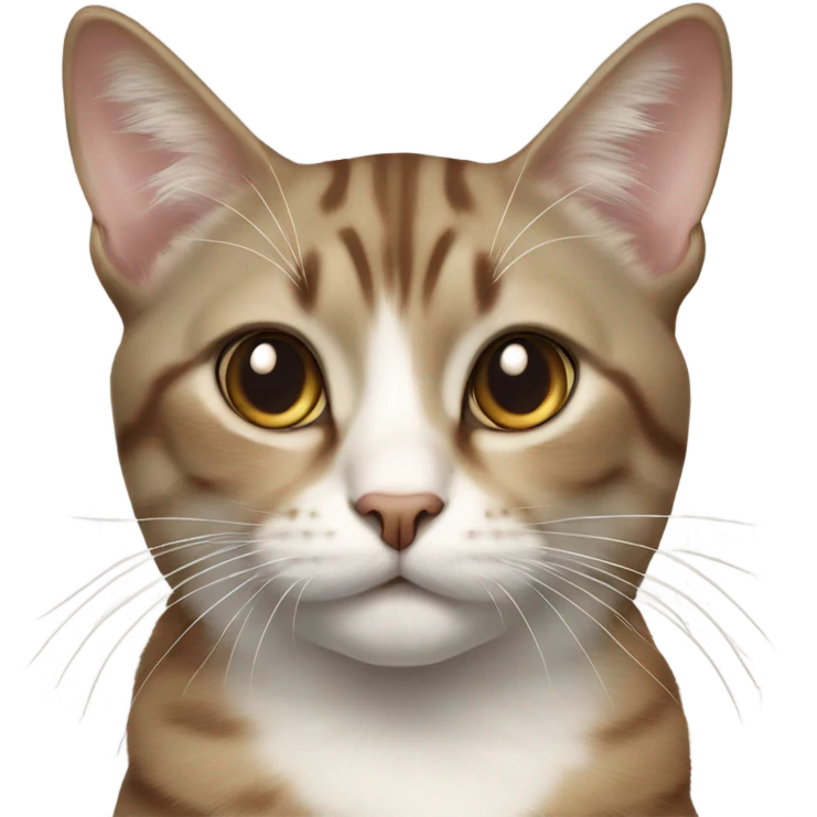 Realistic cat with beige brown and gray laying  emoji