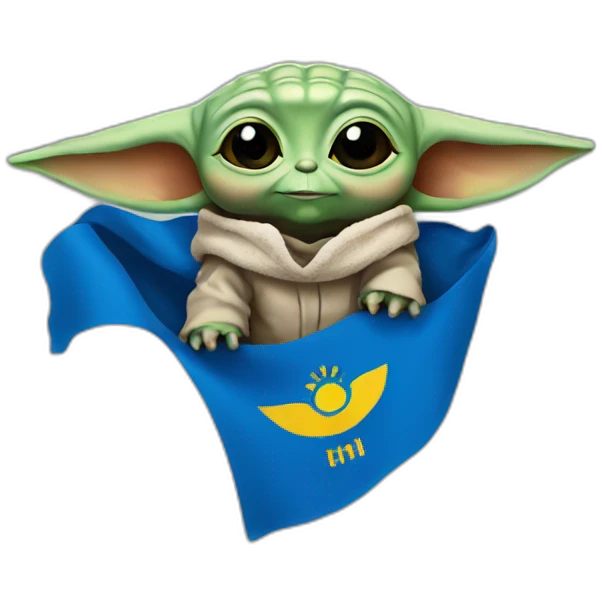 baby yoda  Ukraine flag emoji