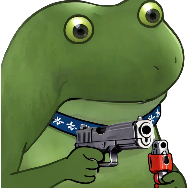 Frog with gun emoji