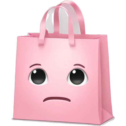 light pink shopping bag with bow emoji