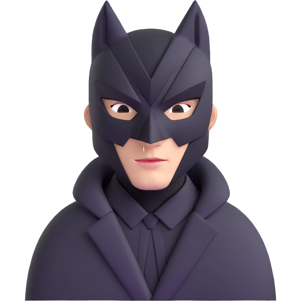 Squid Game Front Man with black geometric mask and black coat emoji