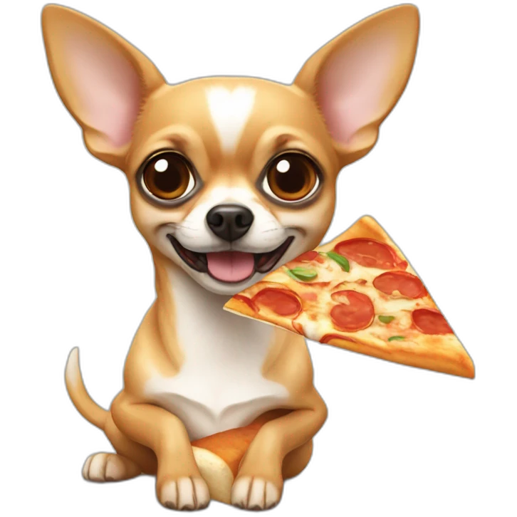 chihuahua eats pizza emoji