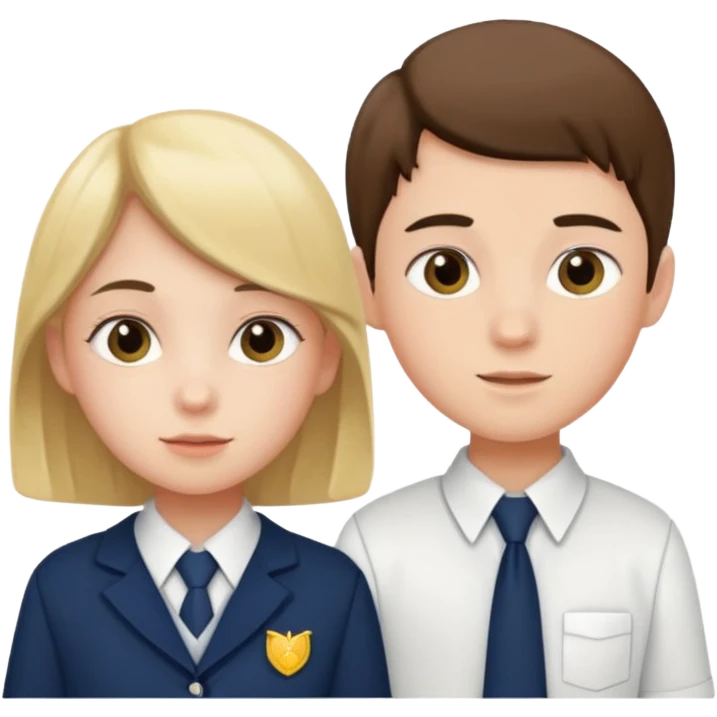 students in school uniforms girl and boy emoji