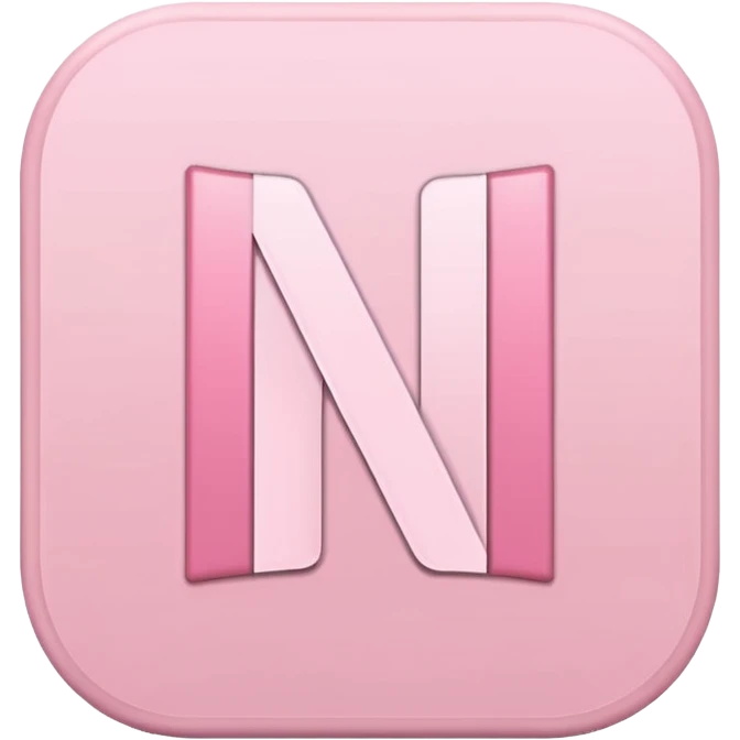 Netflix aesthetic "N" logo in pastel pink emoji