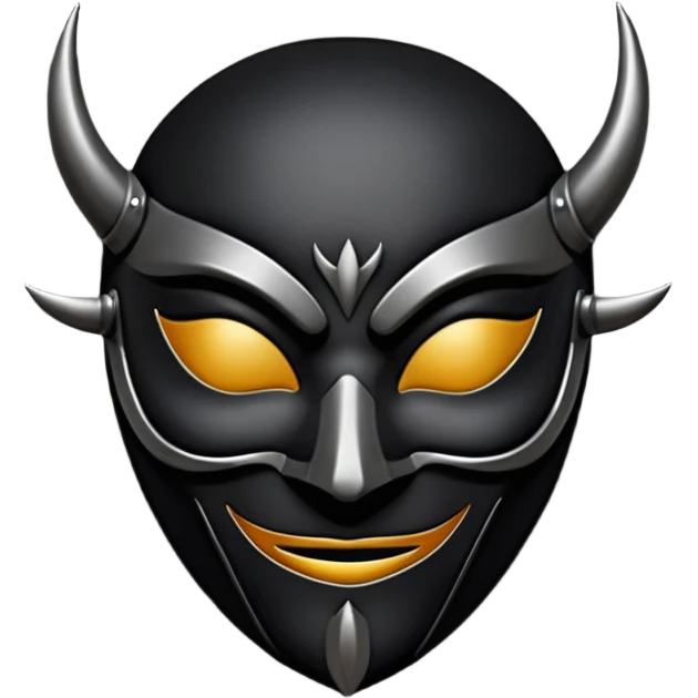 Minimal emoji, gothic mask forged from matte black leather, emotionless expression, smooth heavy surface, subtle leather texture, deep shadows, centered, bdsm slave leather mask emoji