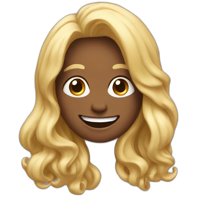 Smiling poo with long blonde hair emoji