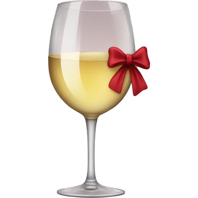Glass of wine with a bow emoji