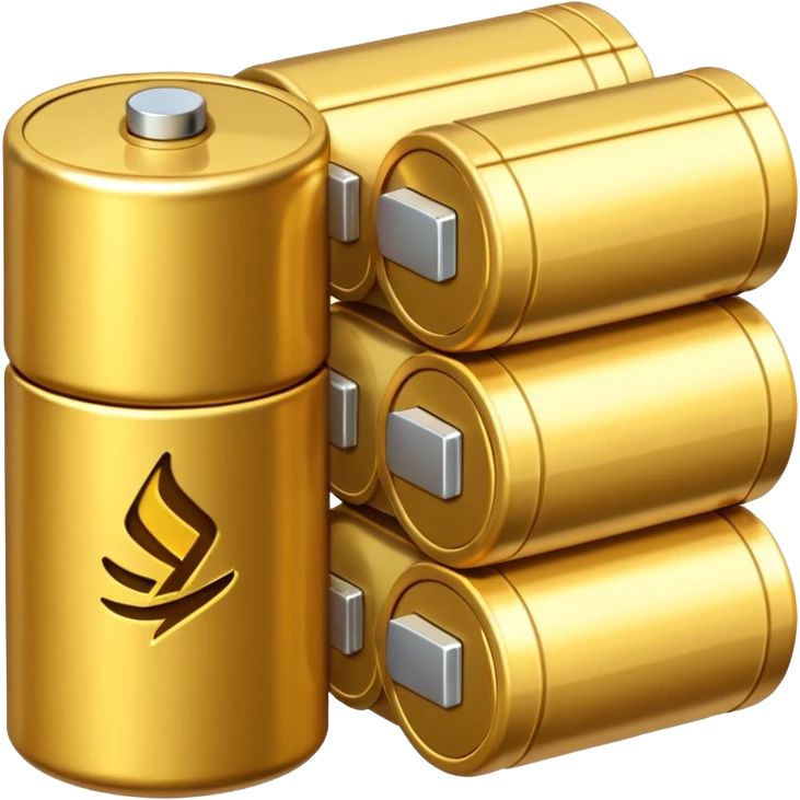 a battery emoij, containing vertically stacked coins emoji
