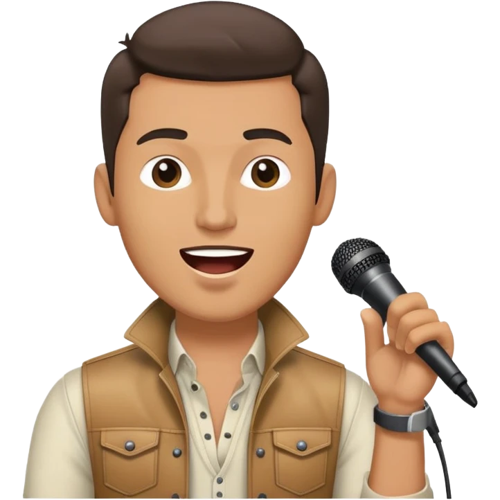 Happy Rock Pop Music Male singer in his 30s dressed with trendy style emoji
