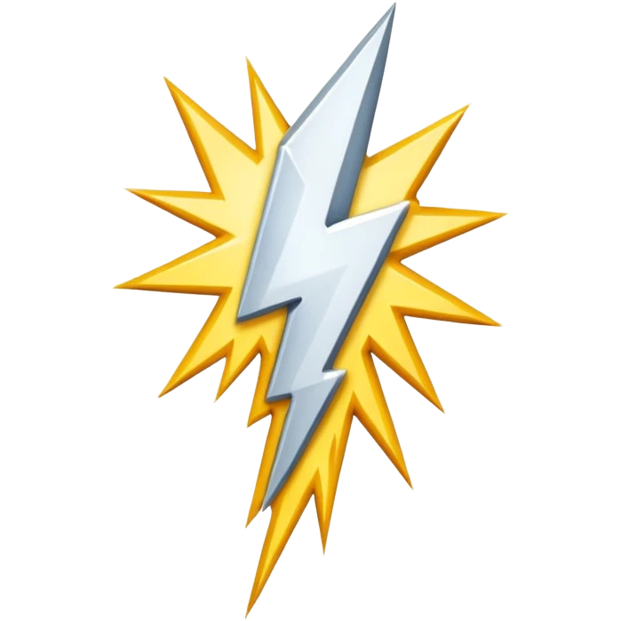 a white lightning emoji emoji