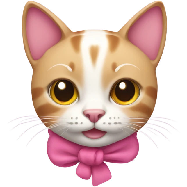 Cat with pink bown emoji