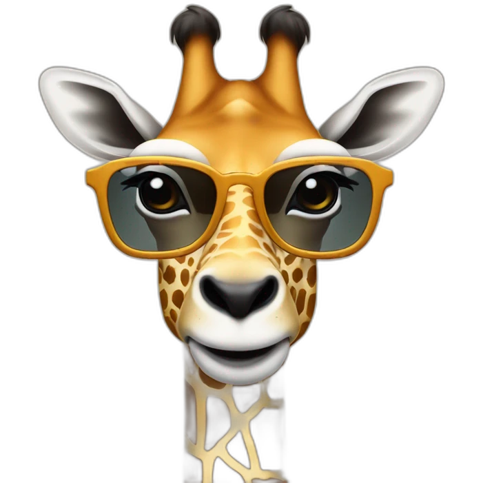 Une girafe avec des lunettes emoji