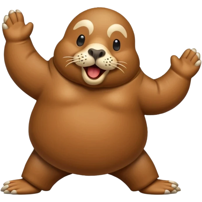 Walrus dancing with peanuts emoji