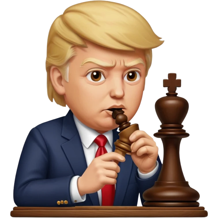 Trump eating chess piece emoji