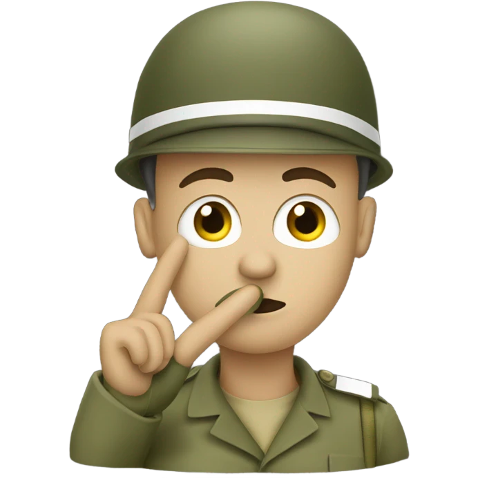 Soldier with cigarette in mouth saluting emoji
