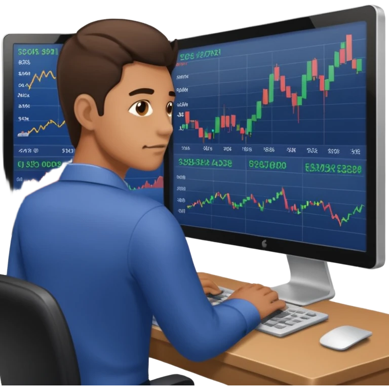 stock market guy on computer emoji