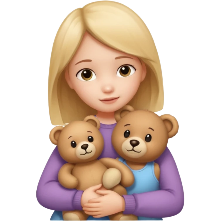 Little girl – hugging a teddy bear.
 emoji