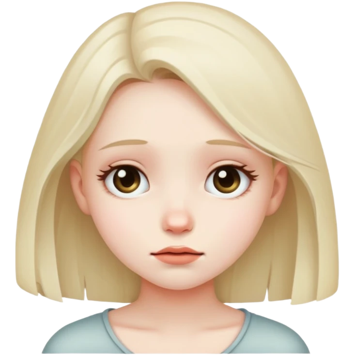 shy girl with downcast eyes emoji
