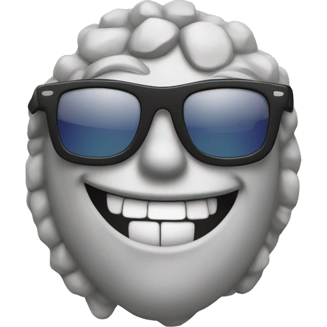 A fun, illustrated rock with a pair of cool sunglasses and a big grin. Add text with "R.C.T." or a small “Really Cool Team” label emoji