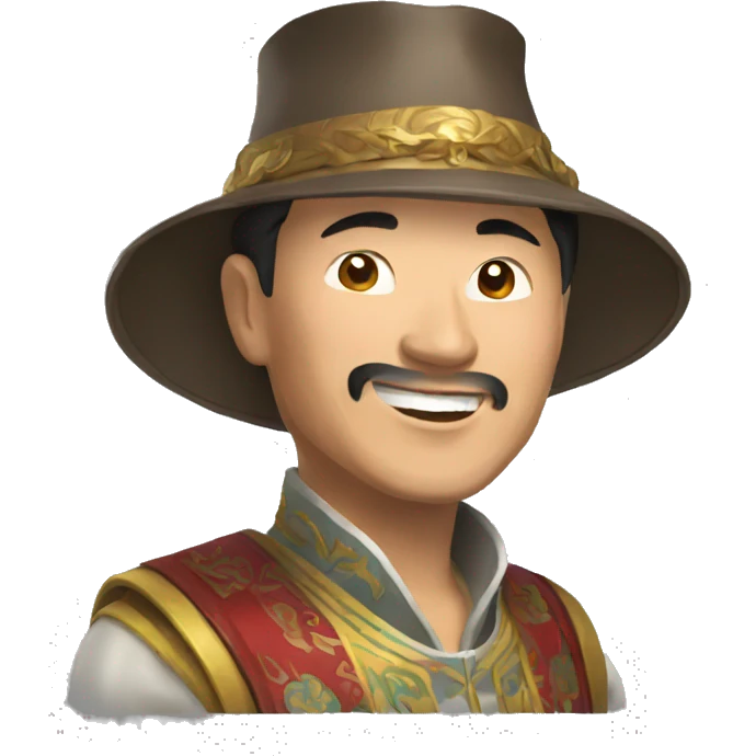 Mongolian man winning casino emoji