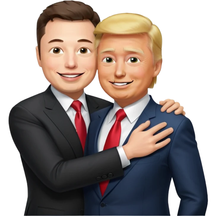elon musk giving trump backshoots emoji