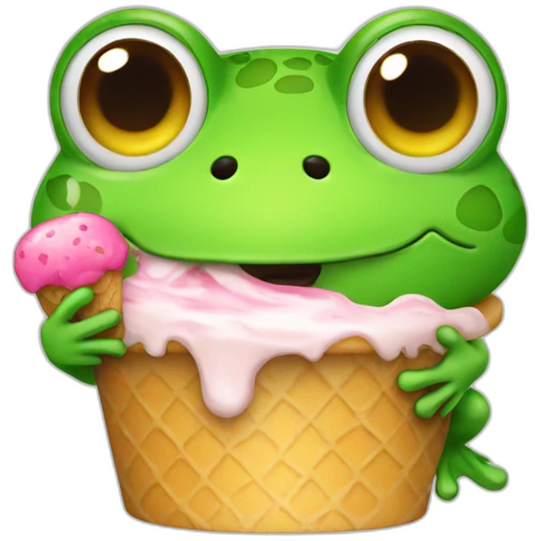 Frog with Icecream emoji