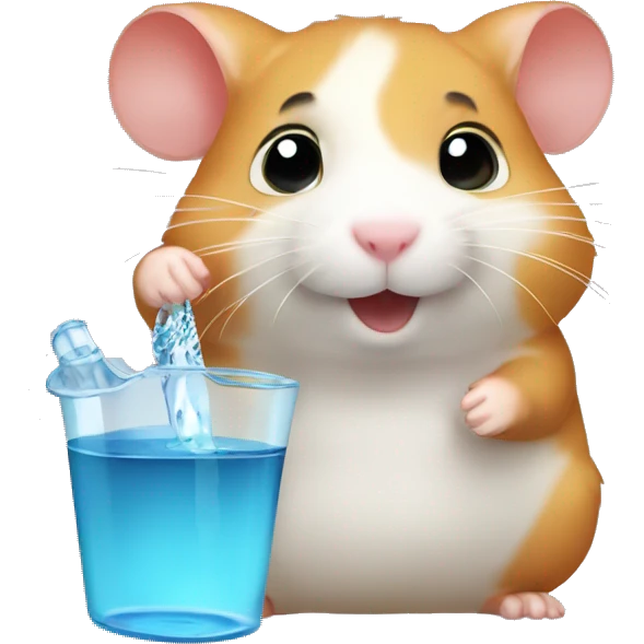 hamster from ChomikBox drinking water emoji