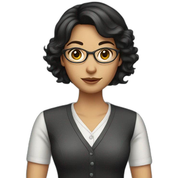Dark haired girl teacher emoji