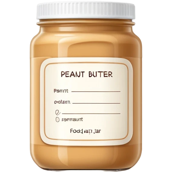food jar like peanut butter with wireframe outline label, simple line drawing label, container with geometric line label emoji