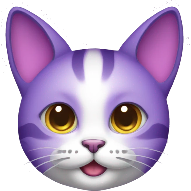 Purple cute cat with horns emoji